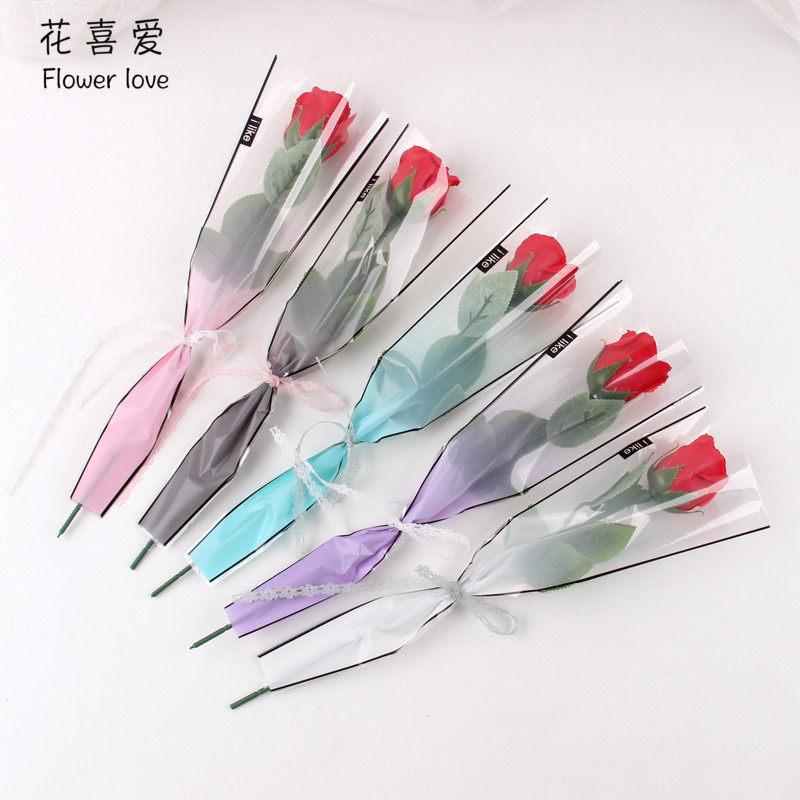 New 6 Rainbow rose Soap flower Flowers Bag Gradient Plastic 50 Materials for a flower shopin the Flower delivery/Flowers simulation/Plants gardening ,  DIY Artificial flowers material , Production of materials (New) , Cellophane  category - from Buy2taobao.com to provide professional Taobao agent buy service