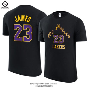 2025湖人队城市版詹姆斯23号球衣T恤短袖篮球训练运动休闲宽松男