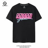 欧美风美式 休闲篮球星吉米巴特勒短袖 T恤迈阿密英文字母MIAMI热火