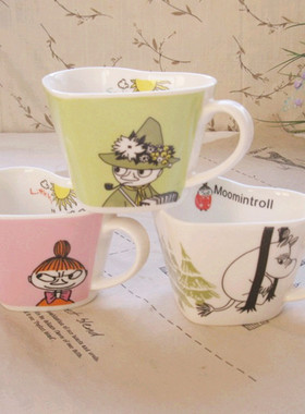 景德镇外贸陶瓷杯  moomin 芬兰姆明心形咖啡杯/汤杯 奶杯 多色
