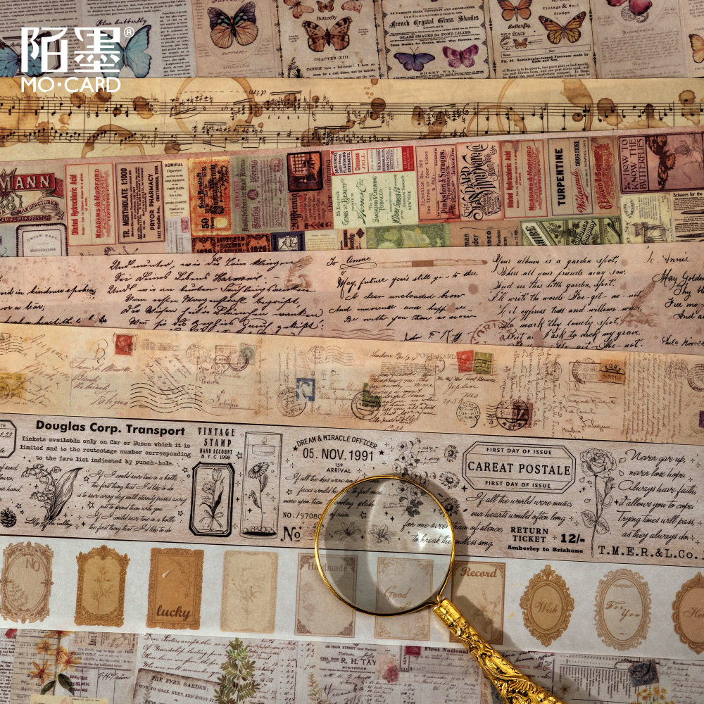陌墨 时空往事和纸胶带复古英文手帐装饰素材做旧泛黄百搭文创DIY,文具电教/文化用品/商务用品,和纸胶带,淘宝优惠券,粉丝福利购,淘宝优惠卷