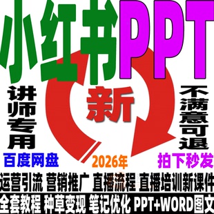 小红书运营培训PPT教程种草笔记优化变现直播带货培训XHS图片WORD