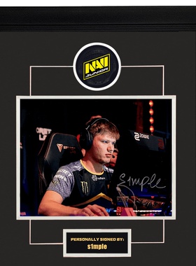 s1mple 亲笔签名 照片裱框 含SA证书 CSGO NAVI战队