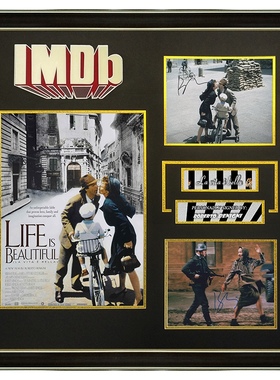 收藏 罗伯托贝尼尼 亲笔签名照片裱框 含SA证书 双签 IMDB美丽人