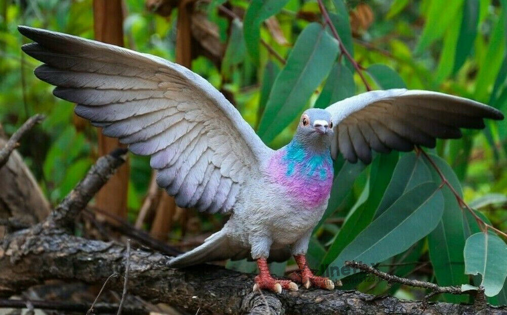 代购展翅彩色鸽子可爱仿真雕像动物雕塑花园客厅装饰摆件户外