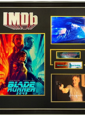 IMDB 银翼杀手2049 瑞恩高斯林 哈里森福特 亲笔签名照片裱框 含S