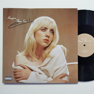 比莉艾利什 碧梨 亲笔签名Happier Than Ever黑胶LP 含证书 收藏