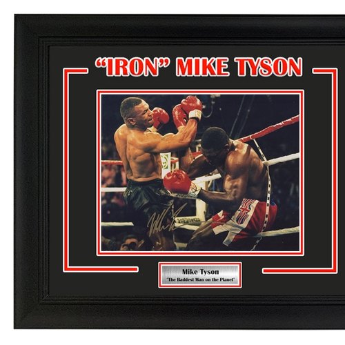 收藏 迈克泰森 亲笔签名照片裱框  IRON MIKE   Mike Tyson 拳王