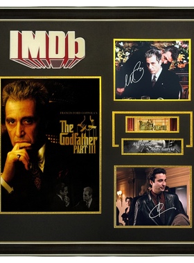 IMDB 教父3  阿尔帕西诺 安迪加西亚 亲笔签名照片裱框 含SA证书