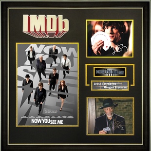 惊天魔盗团 杰西艾森伯格 摩根弗里曼亲笔签名照片裱框含证书IMDB