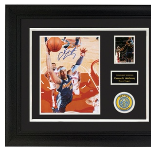 掘金队安东尼亲笔签名照片 裱框 含证书