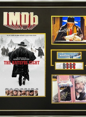 八恶人 塞缪尔杰克逊库尔特拉塞尔 亲笔签名照片裱框 SA证书 IMDB