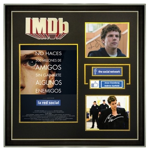 社交网络 杰西艾森伯格安德鲁加菲尔德 亲笔签名照片 含证书 IMDB