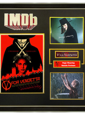 V字仇杀队 娜塔莉波特曼雨果维文 亲笔签名 照片裱框 含证书 IMDB