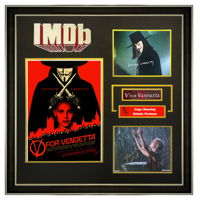 V字仇杀队 娜塔莉波特曼雨果维文 亲笔签名 照片裱框 含证书 IMDB
