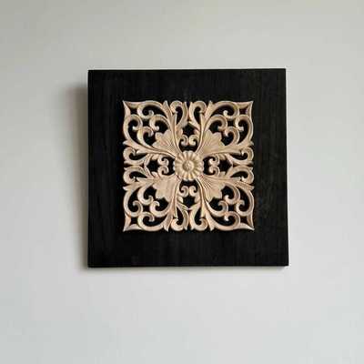 贴片正方块镂空角花欧式东阳木雕