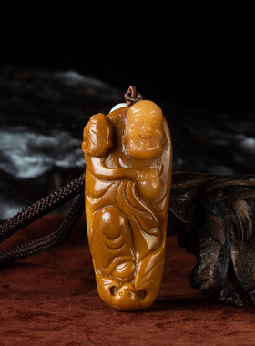 天然黄龙玉细腻吊坠
