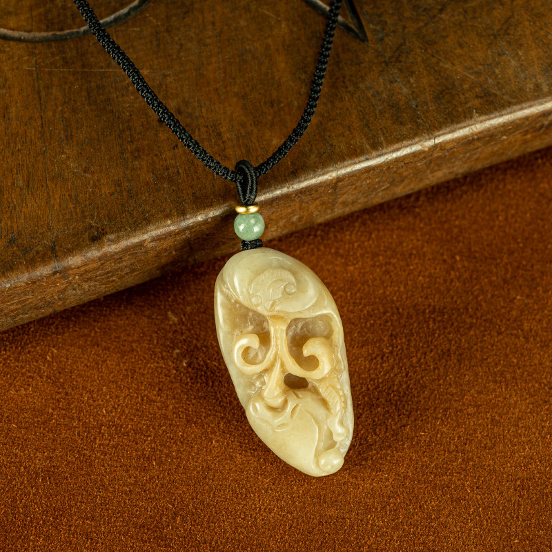 【秒杀】文玩精品 天然原矿老坑和田玉糖料细腻油润蝙蝠吊坠项链