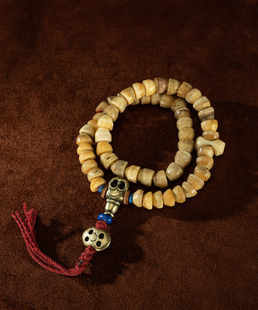 藏传密宗老佛珠串高规则传承玉化老料玛尼珠54颗手持珠念珠佛珠串