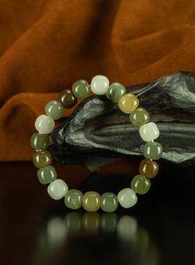 和田产区山流水多宝和田玉手钏