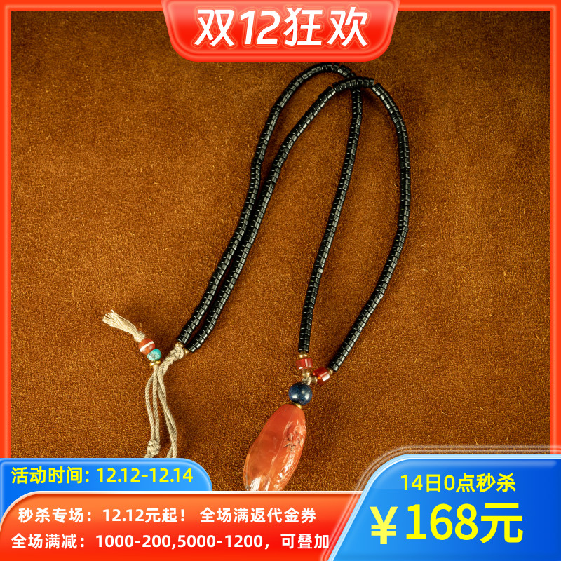 【秒杀】藏传老古珠收藏级老矿甘南红玛瑙瓜珠吊坠项链佛念珠配饰