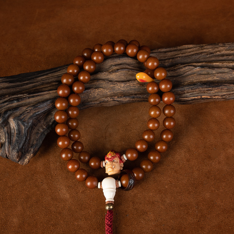 玉化开片老菩提根藏式持珠