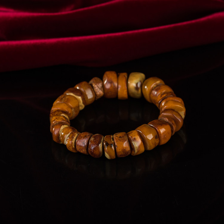 古珠收藏品明代藏传巨版老蜜蜡琥珀霸气手钏手串首饰古玩杂项收藏