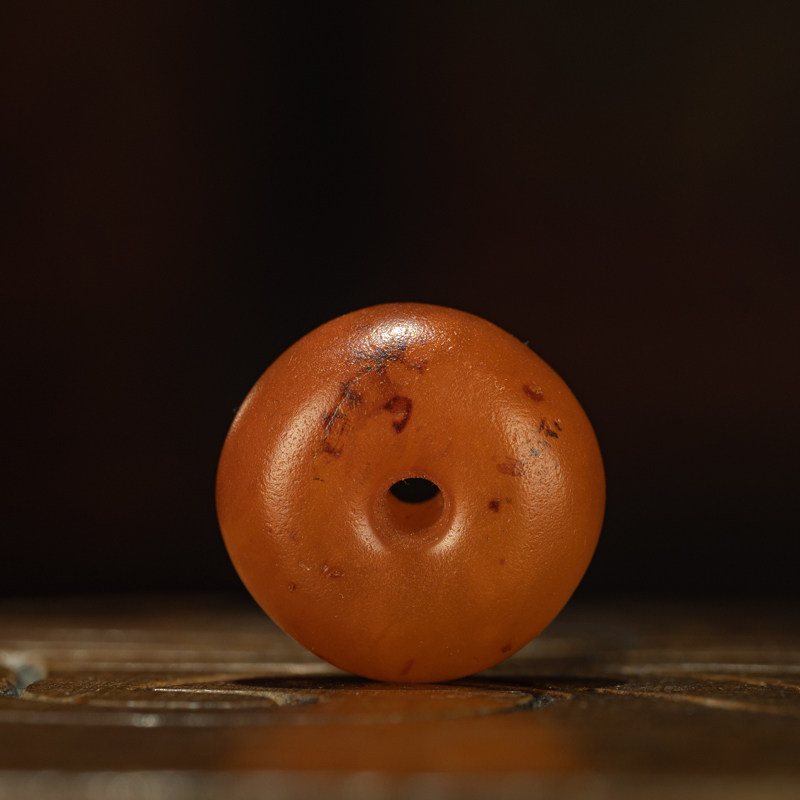 清代藏传上品老藏蜡饼子平安扣纯手工打磨琥珀蜜蜡挂件项链吊坠