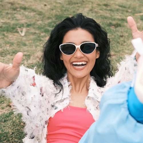 Ретро солнцезащитные очки на солнечной энергии, в корейском стиле, кошачий глаз, популярно в интернете