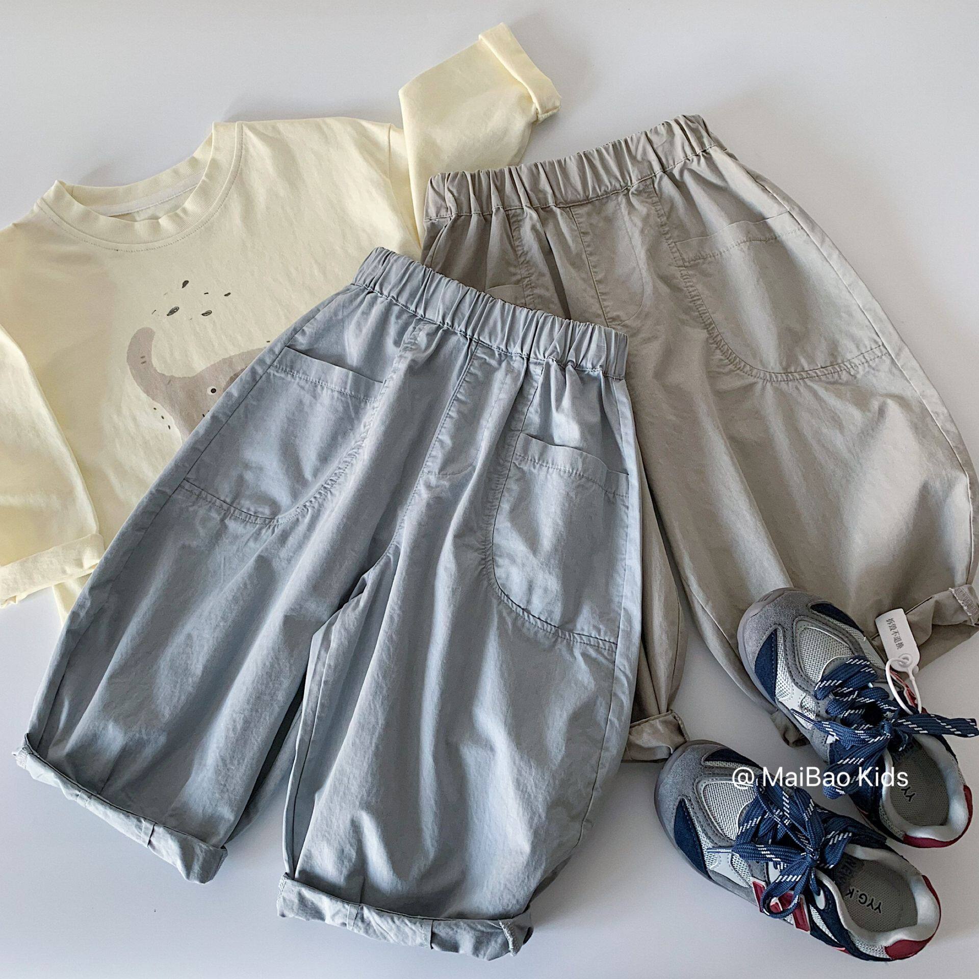 男童裤子2026春装韩版中小儿童纯色宽松休闲裤男孩洋气哈伦裤长裤