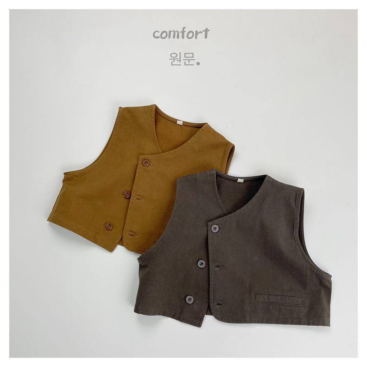 儿童2026春秋新品韩版男女宝宝马甲中短装不对称马甲坎肩小外套潮,童装/婴儿装/亲子装,马甲,淘宝优惠券,粉丝福利购,淘宝优惠卷