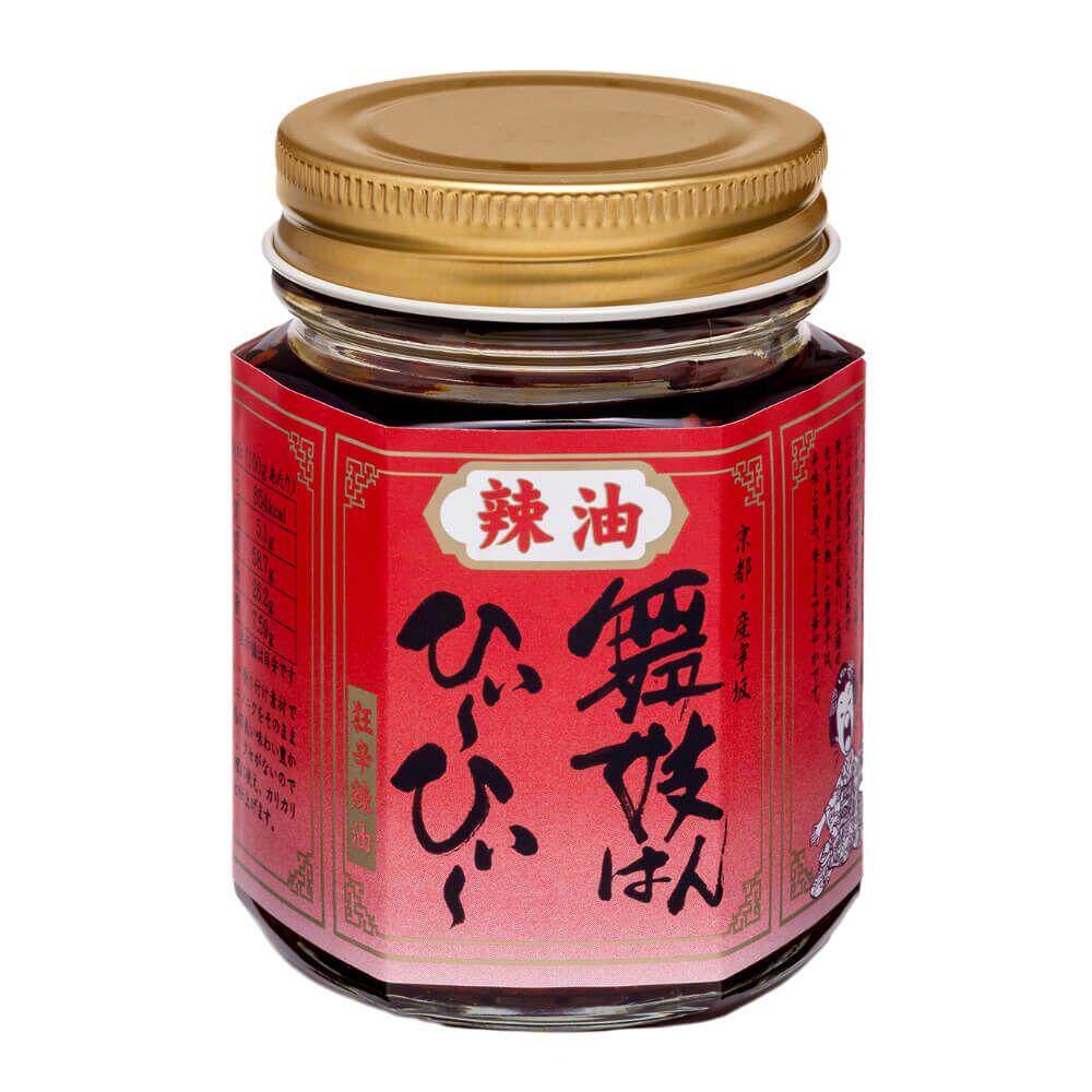 日本正品包邮三年坂舞妓辣油瓶装九条葱超辣咖喱仙贝薯条