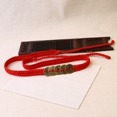 2026马年本命年饰品手工编绳纯铜五帝钱红腰带红绳腰链铜钱腰绳