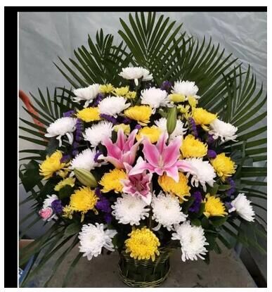 手提祭扫祭奠上坟鲜花悼念葬礼死人追思亲人花篮上海花市鲜花直送