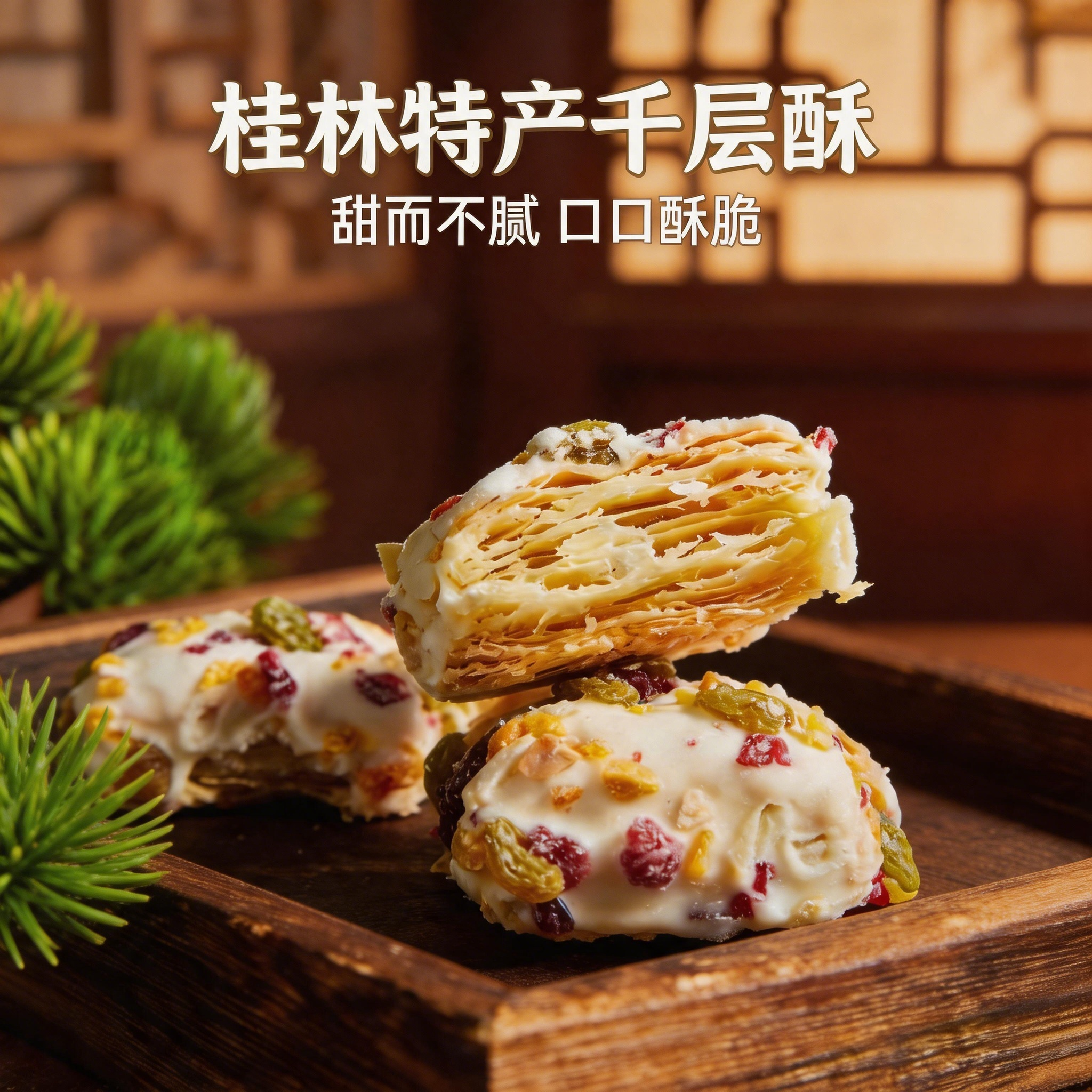 桂林特产千层酥桂花葡萄干雪花酥散装办公休闲零食伴手礼点心
