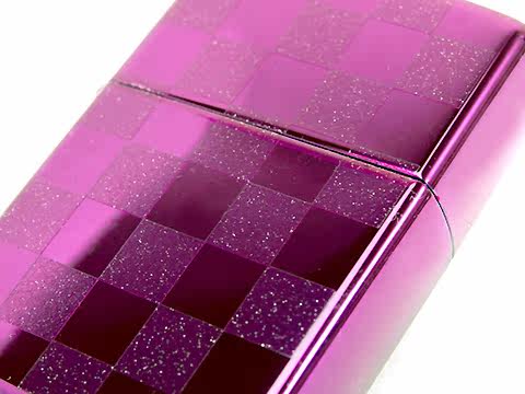 日本代购正品 zippo打火机 闪闪 格子 粉红色