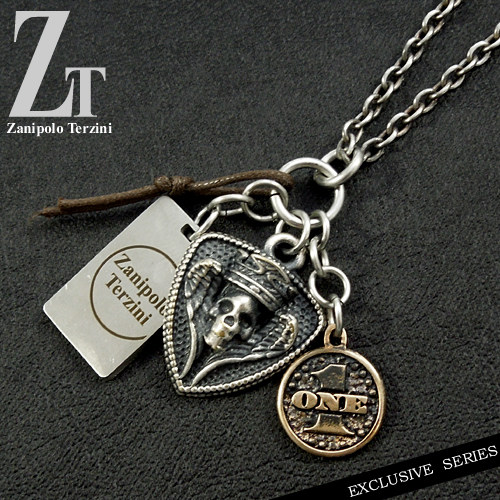 日本代购 Zanipolo Terzini 2013新款骷髅方形吊坠男士 潮男项链
