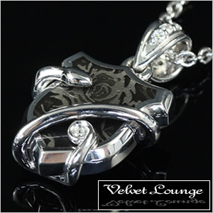 日本代购直发 VelvetLounge 925银盾牌银蛇环绕镶钻潮男项链