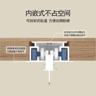 内嵌式专用电动窗帘轨道隐藏式开槽嵌入轨无刷静音电机封边尚飞轨