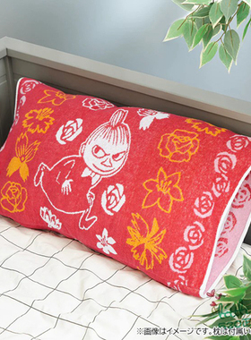 日本代购 Moomin精灵姆明 亚美 红色抗菌防臭毛巾枕套