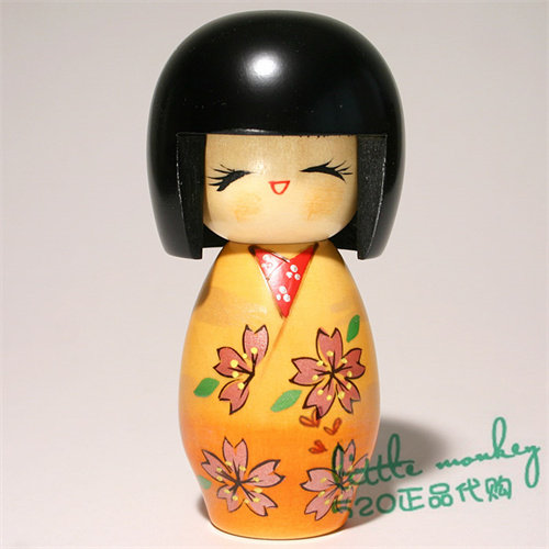 日本代购 樱花和服女孩 职人手工 传统和风 可爱木偶娃娃日式摆件