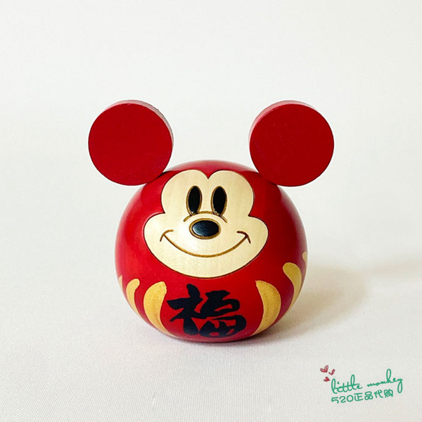 日本代购 Mickey mouse米奇 福达摩 卯三郎 职人手工公仔木偶摆件