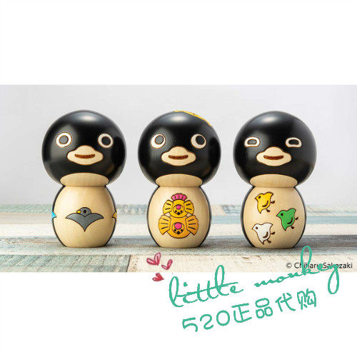 日本代购 企鹅 木偶 卯三郎 传统和风可爱木制公仔人偶摆件