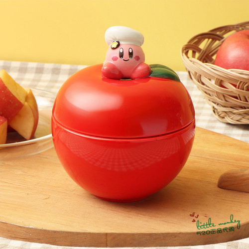 日本代购 Kirby星之卡比 坐在红苹果上 陶制装饰摆件 小物收纳盒
