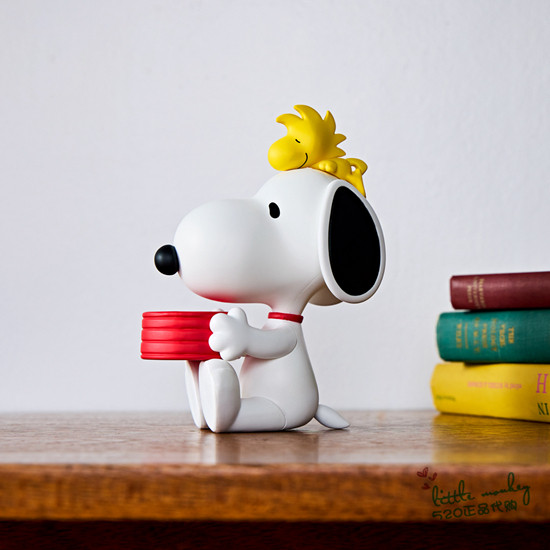 日本代购 snoopy史努比与小黄鸟 可爱手办小物收纳摆件