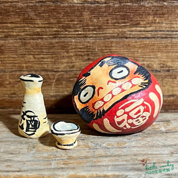 日本代购 达摩 喝醉酒了 职人手工 传统和风 可爱日式摆件