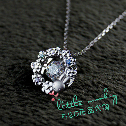 日本代购 miffy 米菲兔 精美银项链吊坠 生日节日纪念日礼物