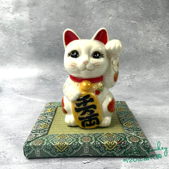 日本代购 招财猫 草莓 京烧传统技艺 和风 陶瓷开运日式摆件