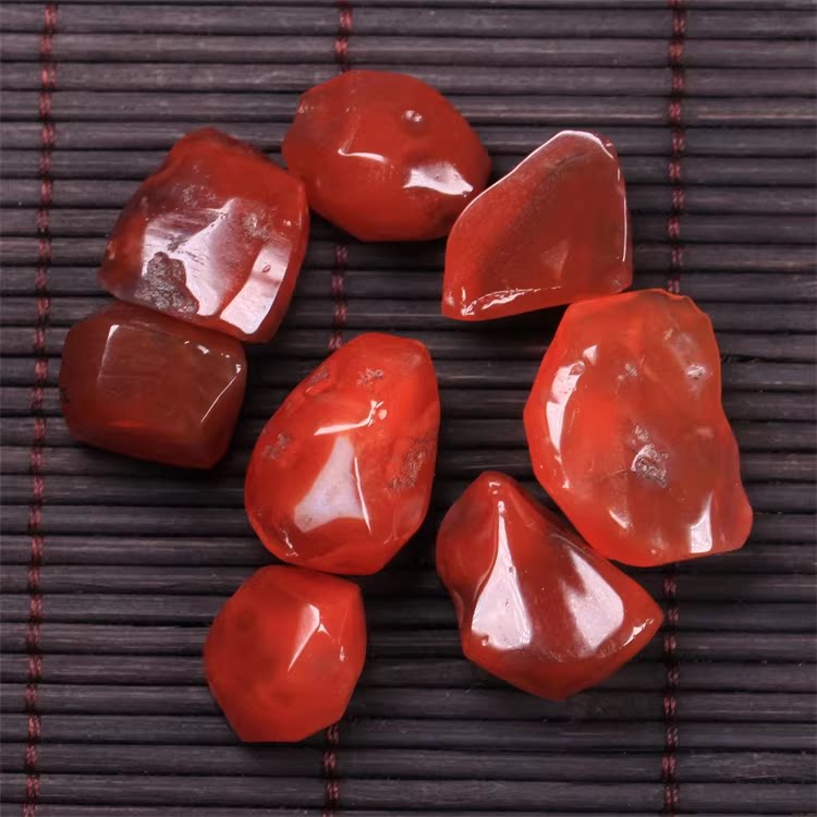 保山料南红玛瑙 天然原矿冰红原石毛料 珠子雕件配饰雕刻料 51克
