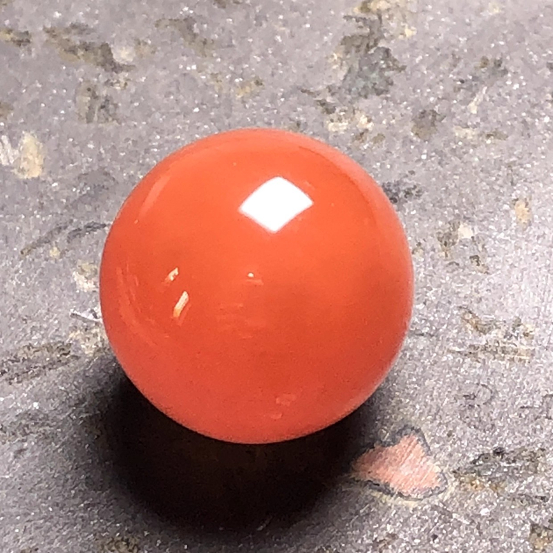 保山南红玛瑙 天然无裂原矿柿子红圆珠单珠配珠吊坠小挂件 15.6mm